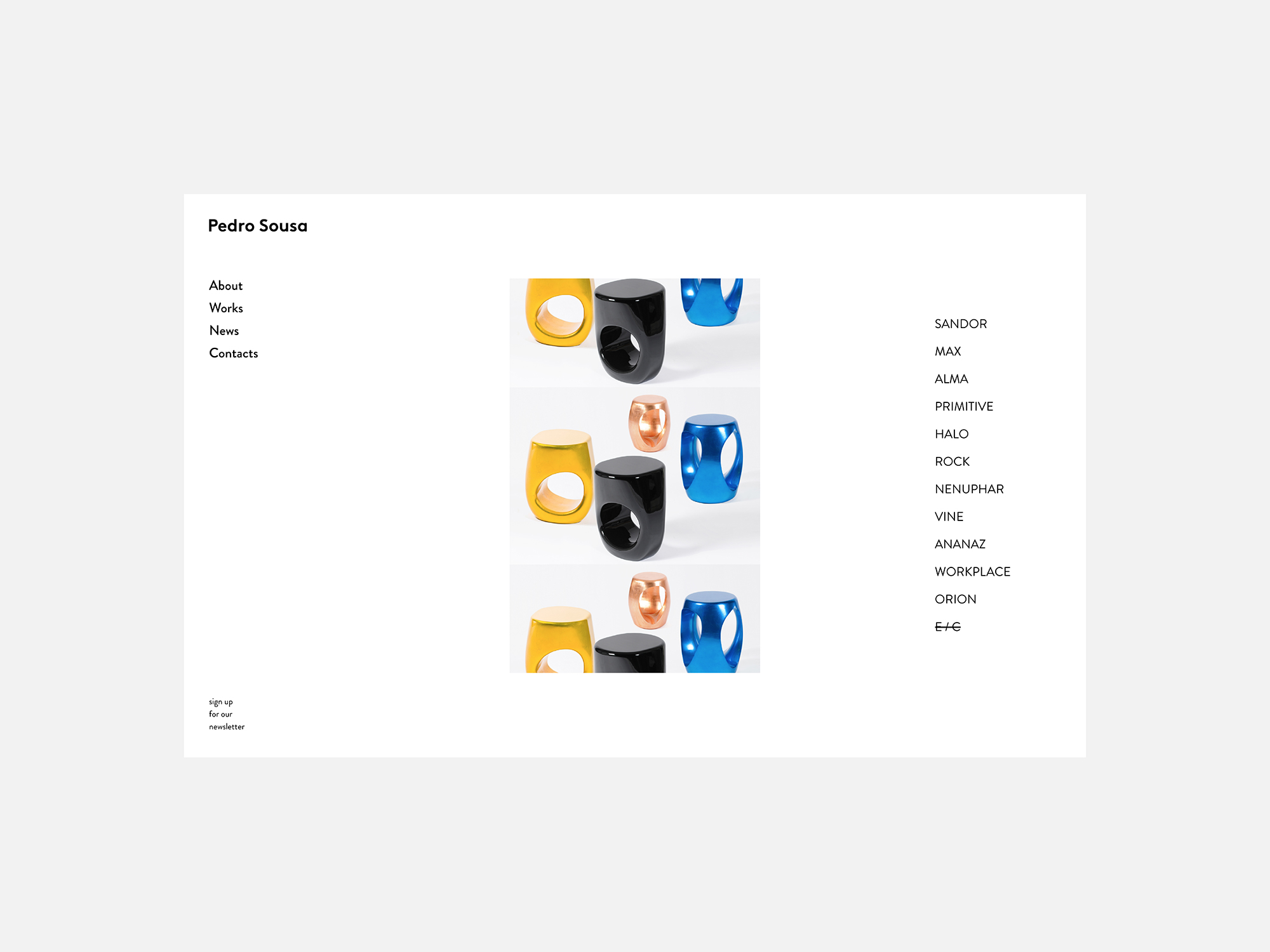 Pedro Sousa Design Studio website mockup